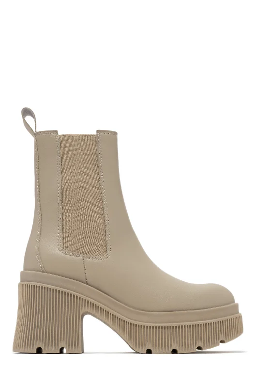 Addicted To You Platform Ankle Boots - Nude