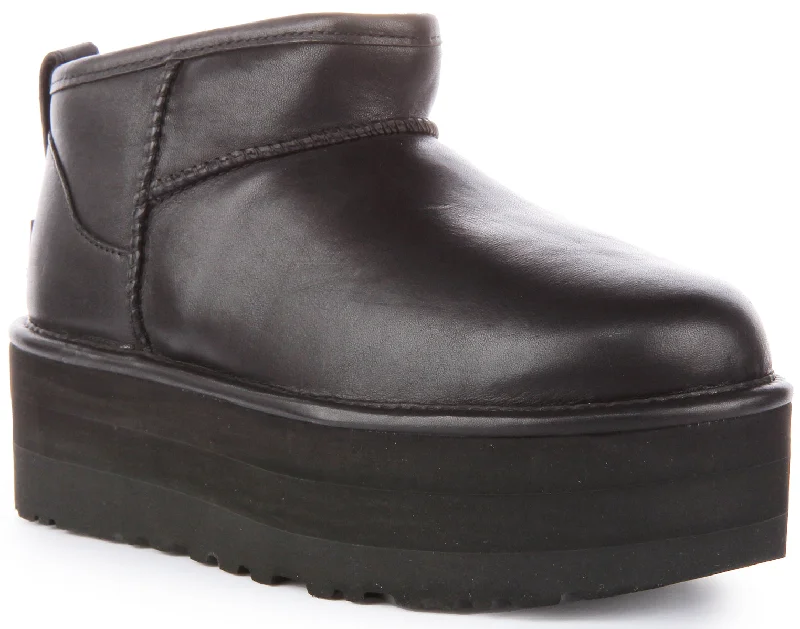 Ugg Australia Classic Ultra Mini Platform In Black For Women