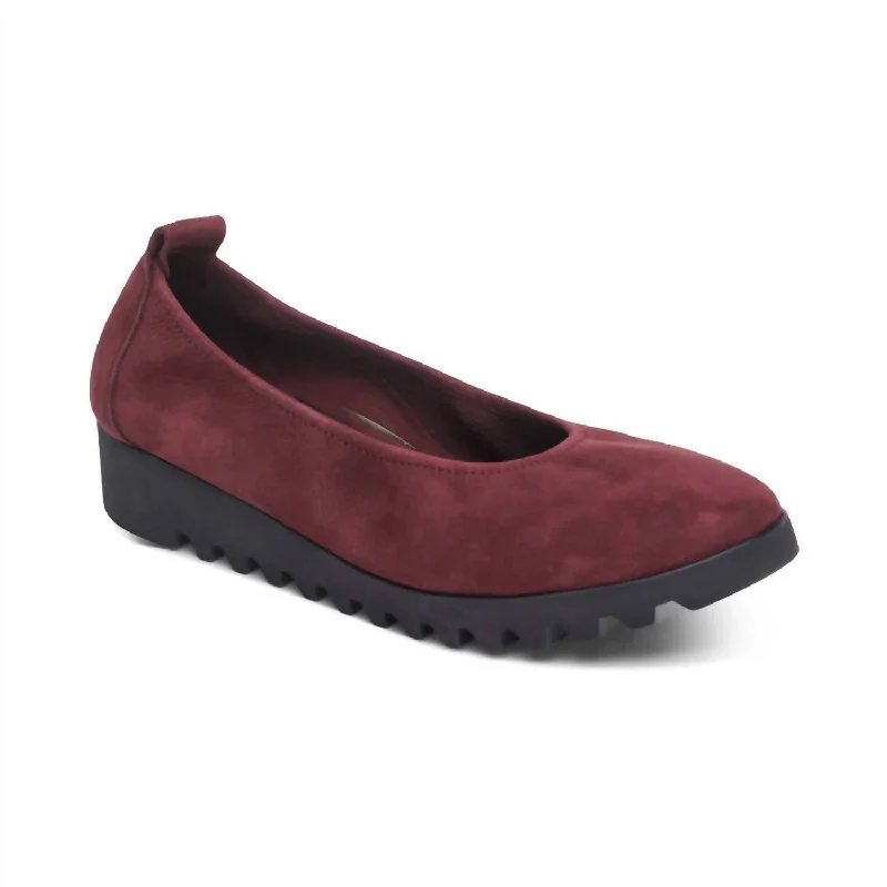 Brianna Ballet Flat In Burgundy