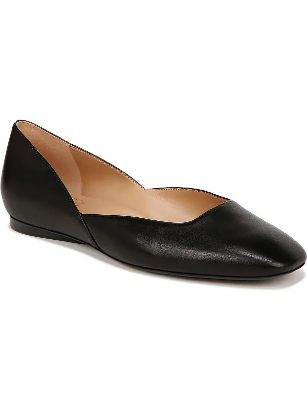 Cody Womens Leather Slip On Ballet Flats