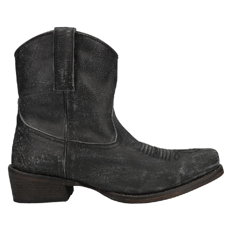 Dusty Distressed Snip Toe Cowboy Booties