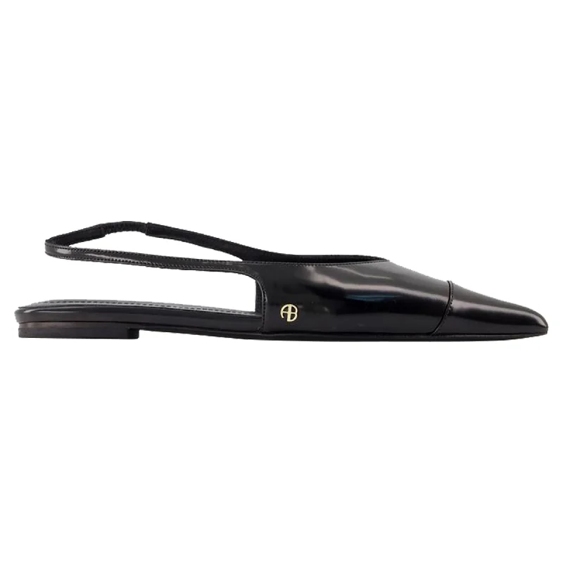 Elena Slingback Flats - ANINE BING - Calfskin - Black