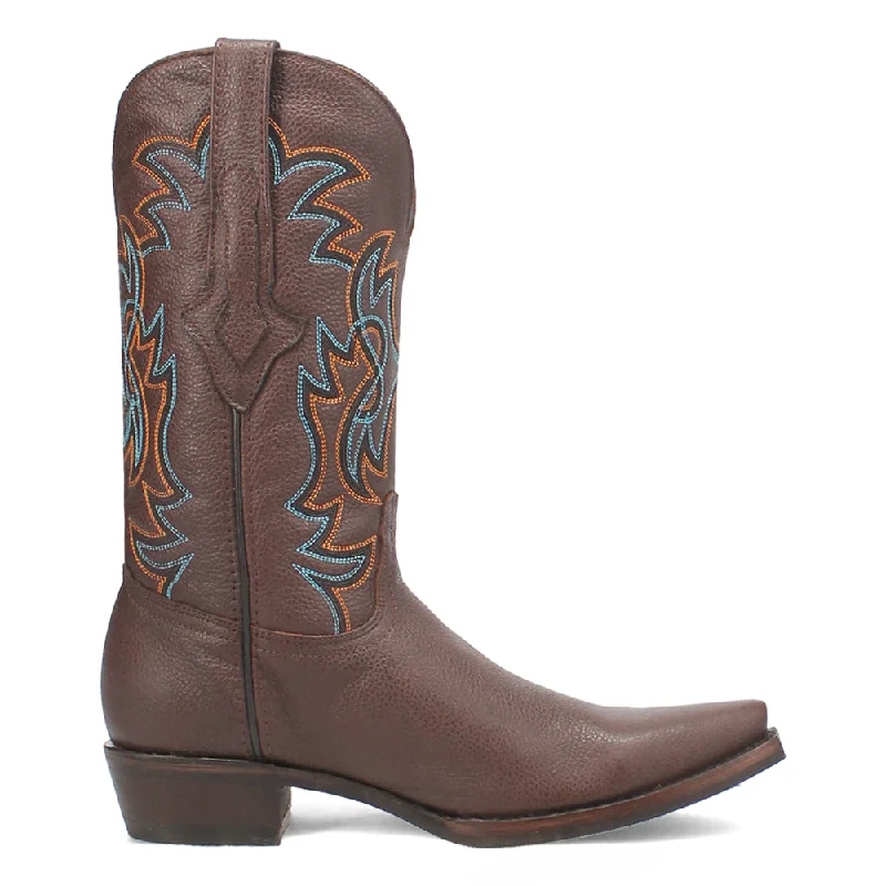 Gold Rush Leather Embroidered Snip Toe Cowboy Boots