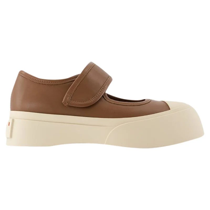 Mary Jane Sneakers - Marni - Leather - Brown