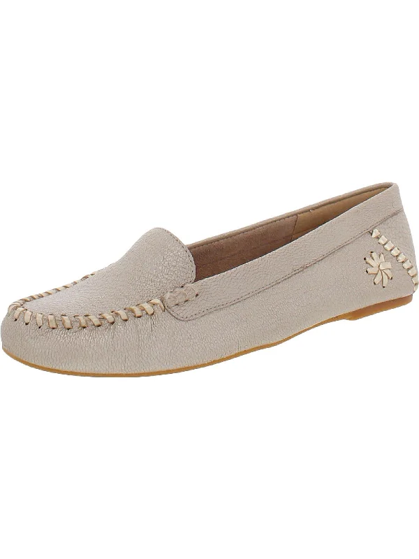 Millie Womens Leather Moc Toe Moccasins