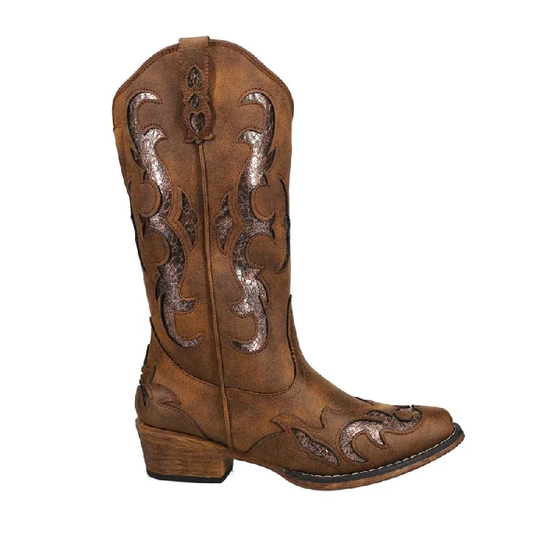 Riley Flextra Glitter Snip Toe Cowboy Boots