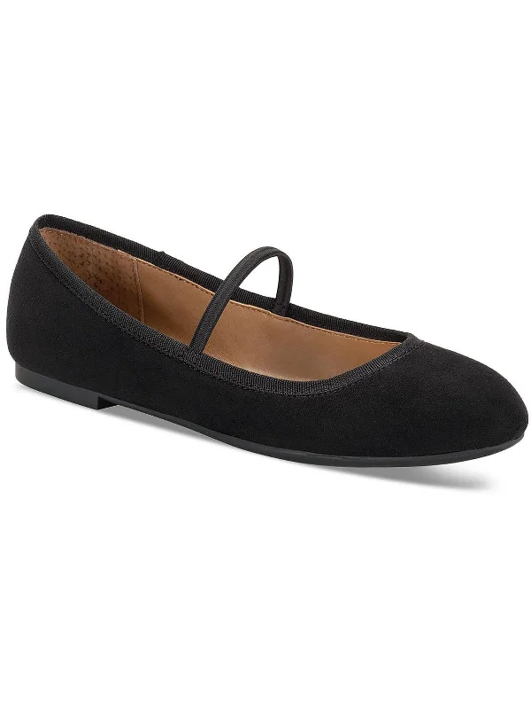 Womens Faux Suede Padded Insole Ballet Flats