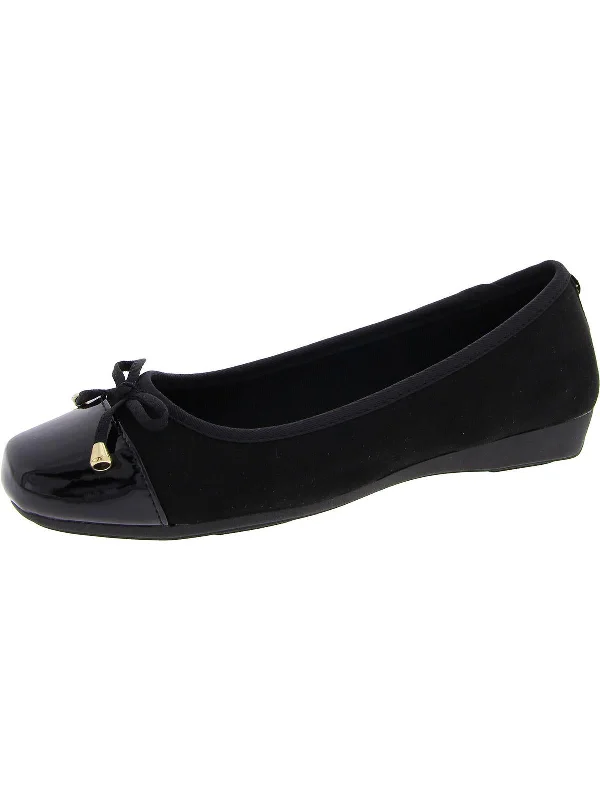 Womens Faux Suede Slip On Ballet Flats