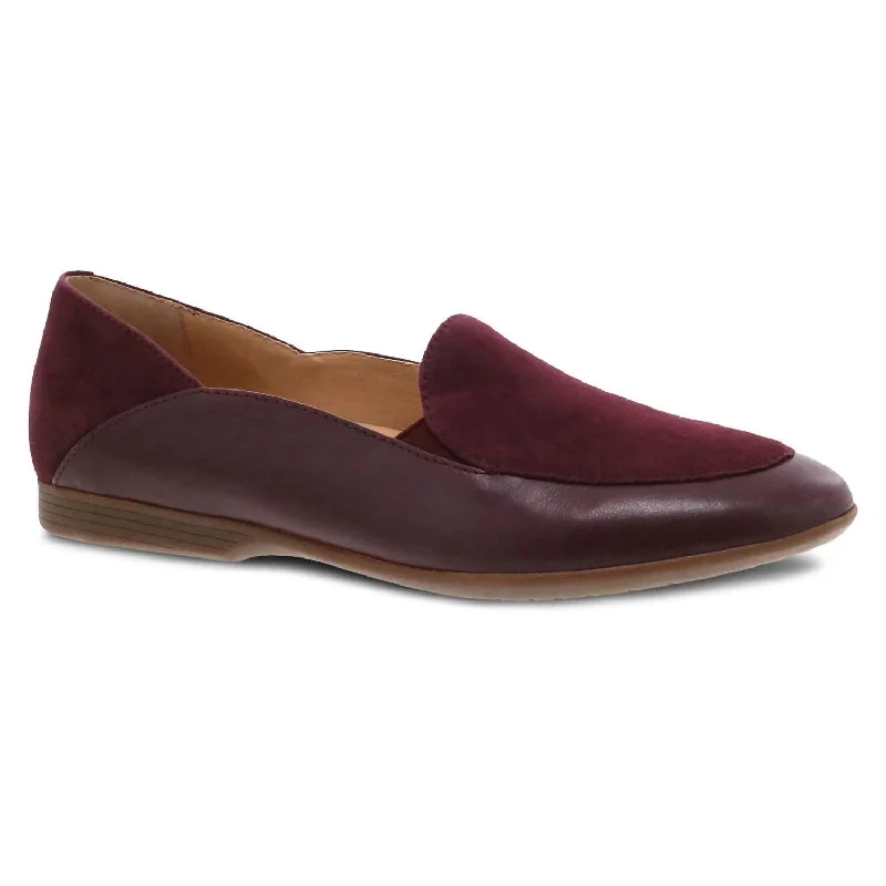 Women's Lace Leather Moc Loafer In Glazed Wine