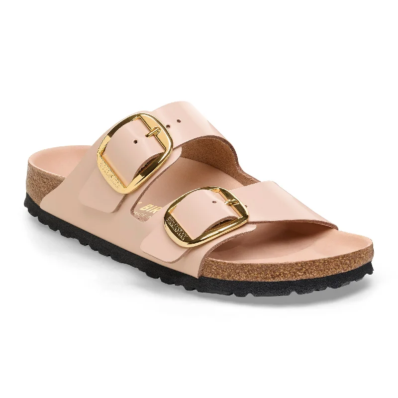 Birkenstock Arizona Big Buckle high shine new beige leather