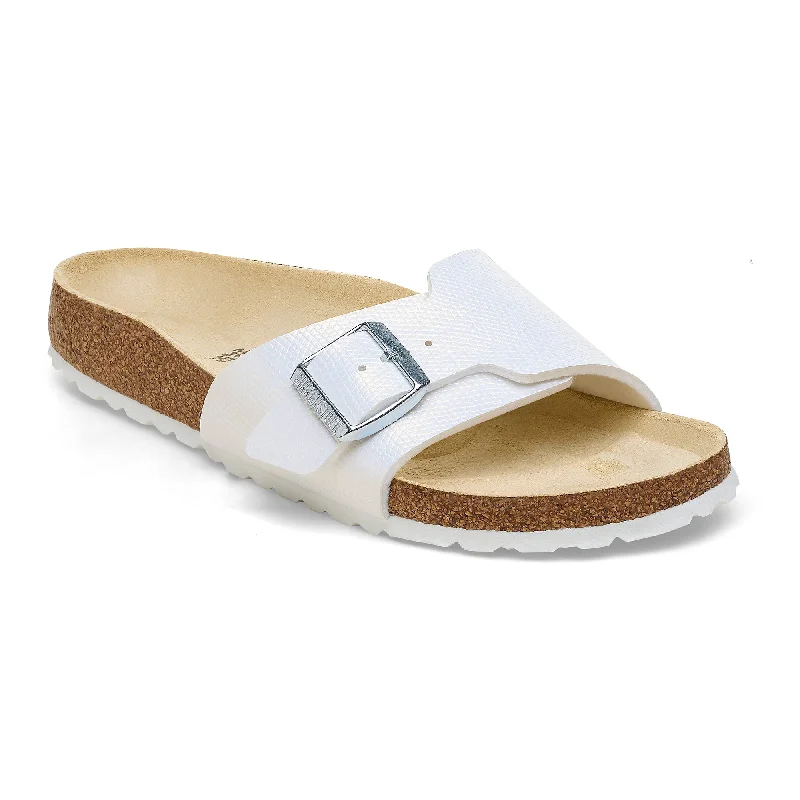 Birkenstock Catalina lizard embossed white Birko-Flor