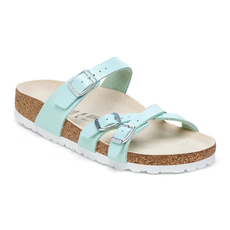 Birkenstock Franca lizard embossed surf green Birko-Flor