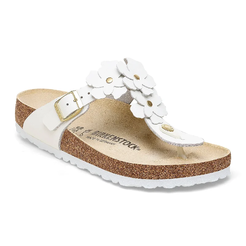 Birkenstock Gizeh Flowers white leather