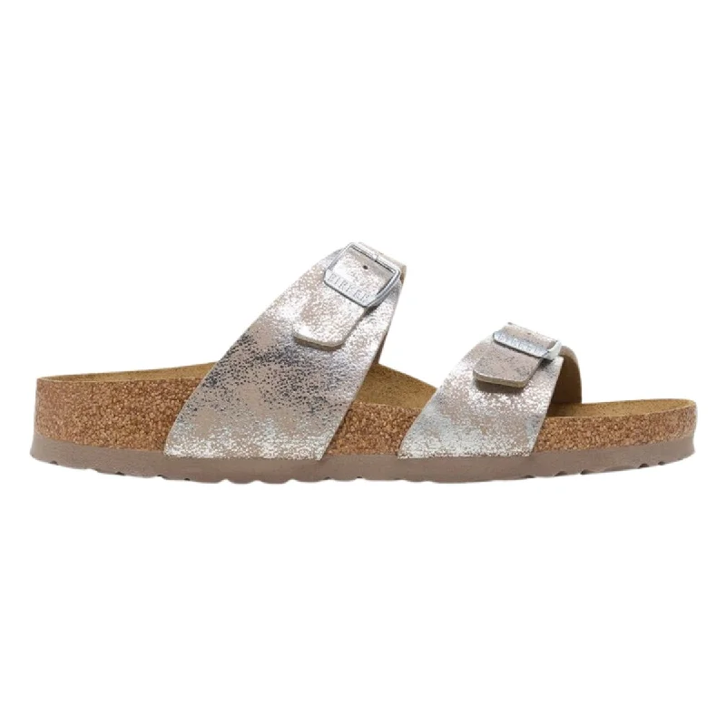 Birkenstock Women's Sydney Washed Metallic Silver Birki