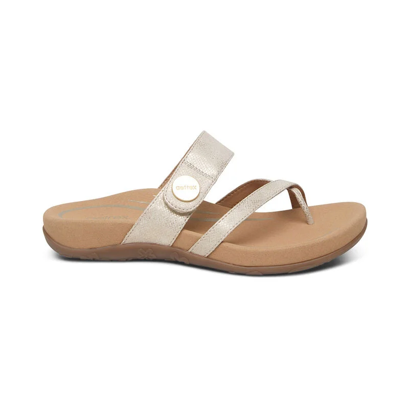 WOMEN'S AETREX IZZY ADJUSTABLE SLIDE SANDAL | LIGHT / GOLD