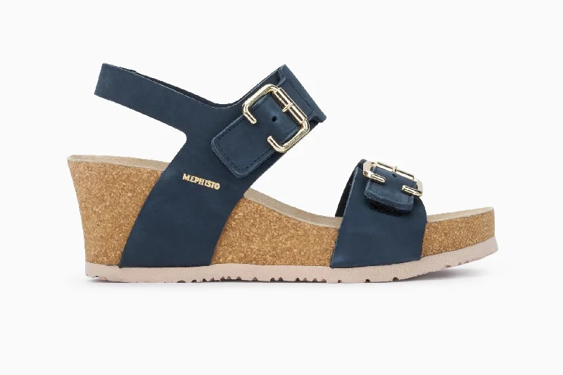 Lissandra Lightweight Walking Wedge Sandal in Navy