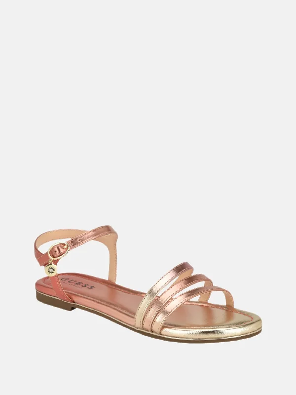 Lyndy Patent Faux-Leather Sandals