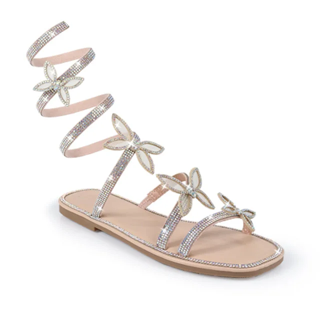 NANCY1 - NUDE BUTTERFLY SANDALS