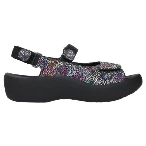 Wolky Jewel Black Multi Suede Sandal (Women's)