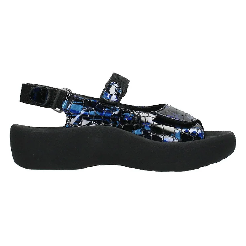 Wolky Jewel Sandal Blue Croco Leather (Women's)