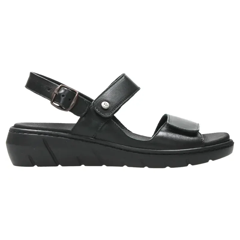 Wolky Santorini Black Leather Sandal (Women's)