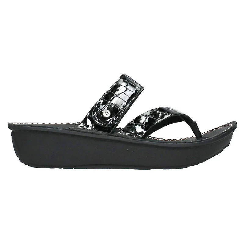 Wolky Tahiti Sandal Anthracite Croc (Women's)