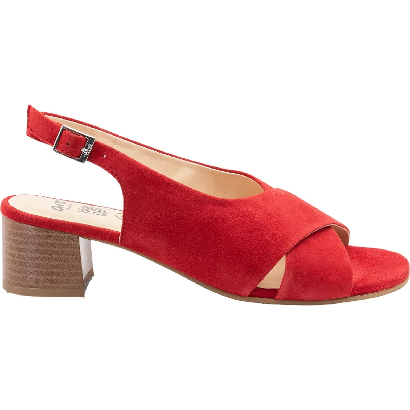 Women's Ara Petunia Red Kid Suede