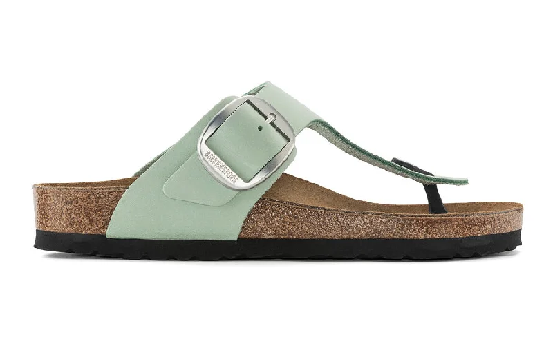 WOMEN'S BIRKENSTOCK GIZEH BIG BUCKLE SANDAL | MATCHA NUBUCK LEATHER