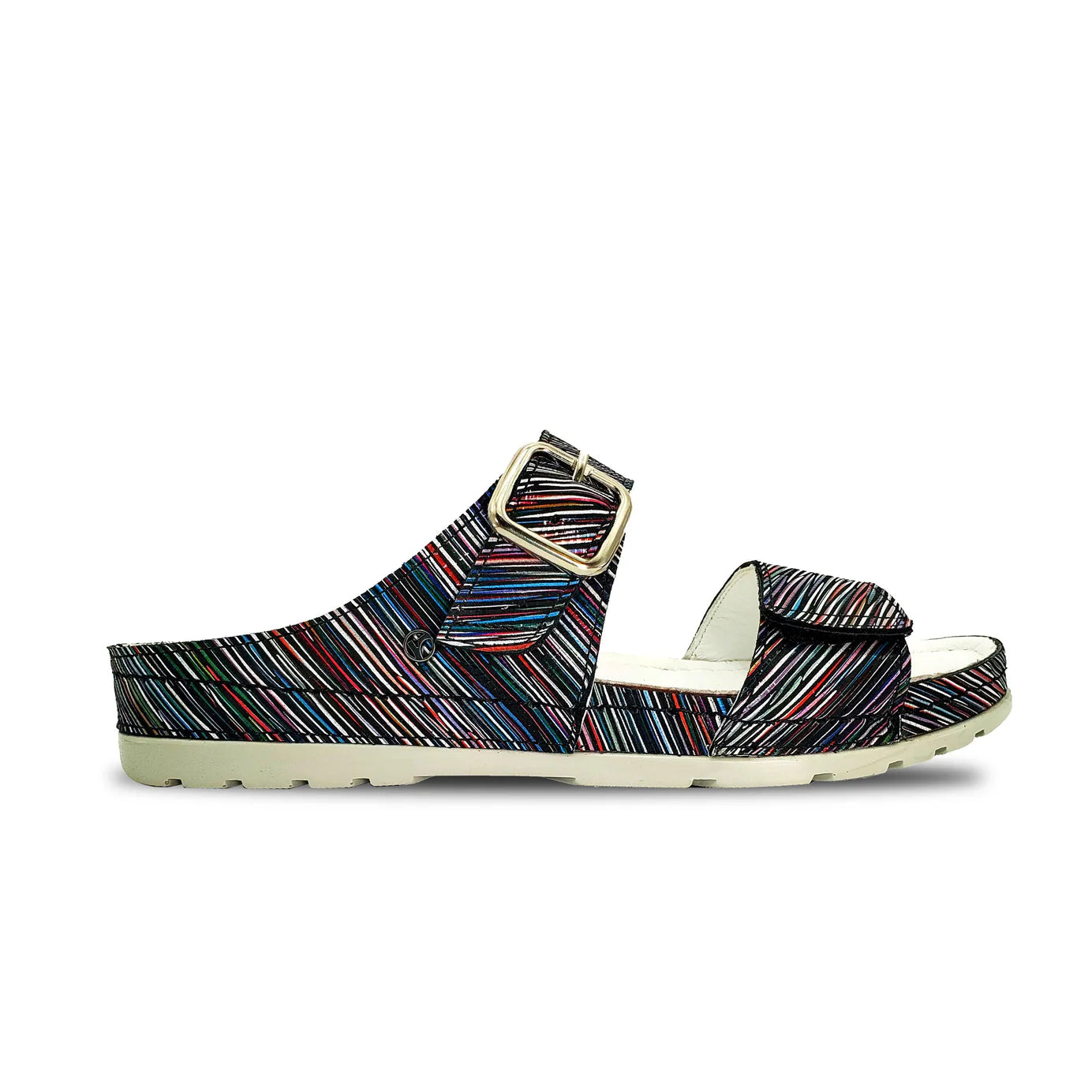 WOMEN'S REVERE PALMA SANDAL | BLACK STRIPE