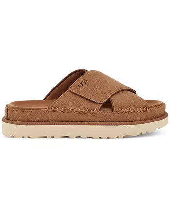 WOMEN'S UGG GOLDENSTAR CROSS SLIDE SANDAL | CHESTNUT