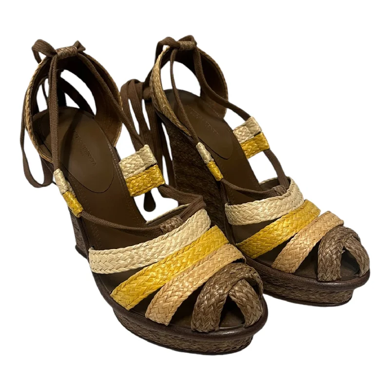 BOTTEGA VENETA/Heels/US 8.5/BRW/Braided Wedge