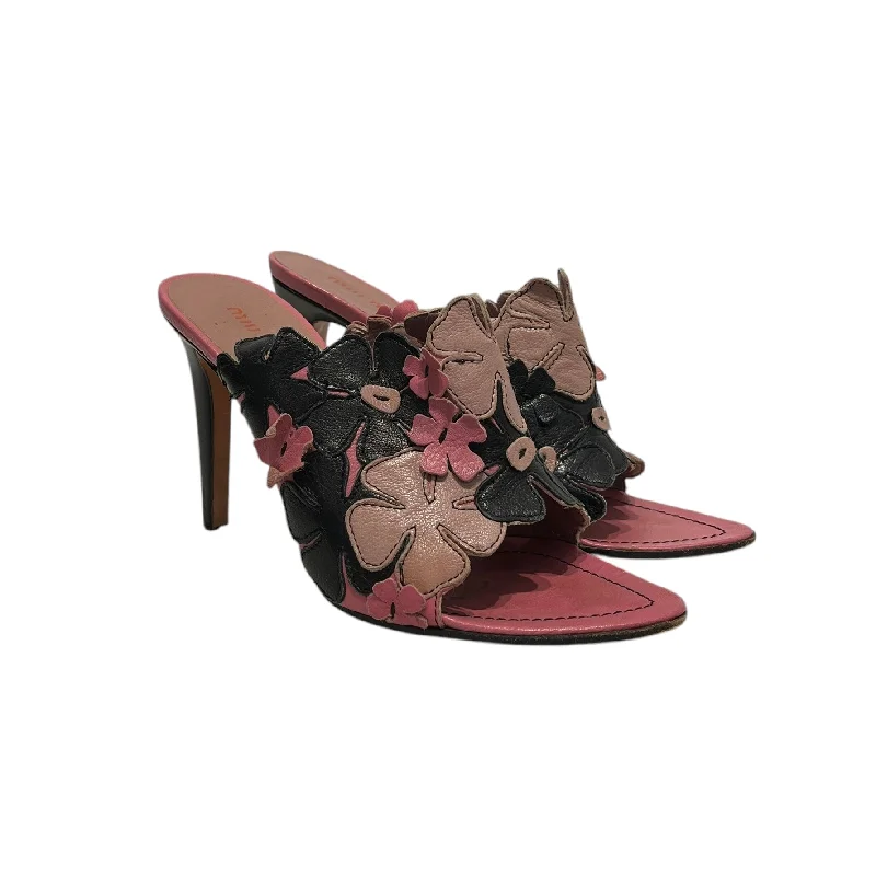 MIU MIU/Heels/EU 37.5/PNK/flower sandal heels