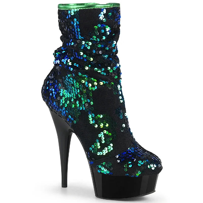 Green Iridescent Sequins/Black