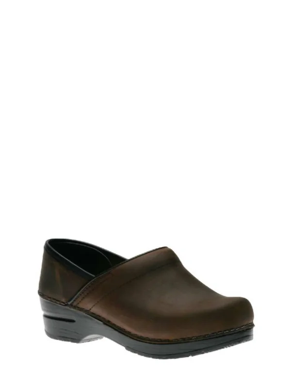 Women's Professional Clog In Anitque Brown/black