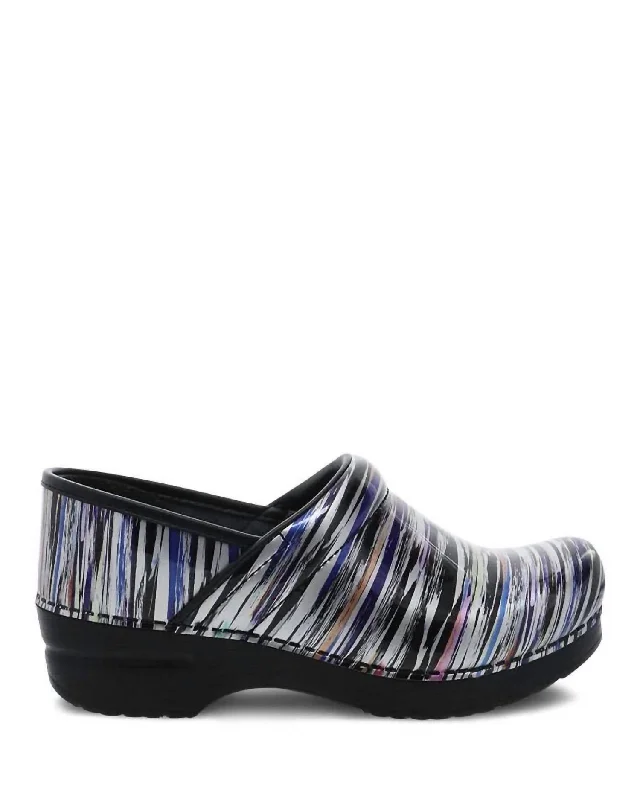 Women's Professional Clog In Striped Patent